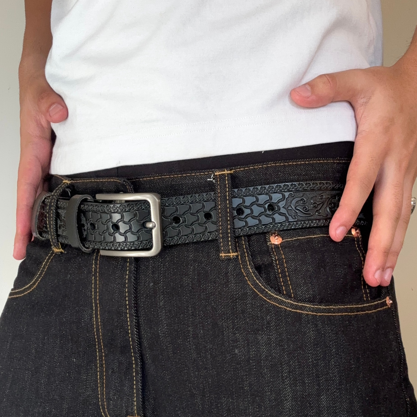 Black Japanese Style Belt