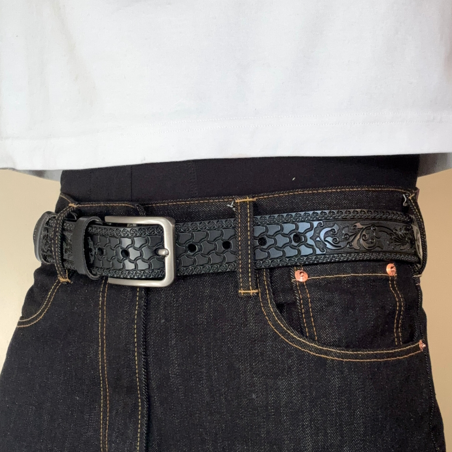 Black Japanese Style Belt