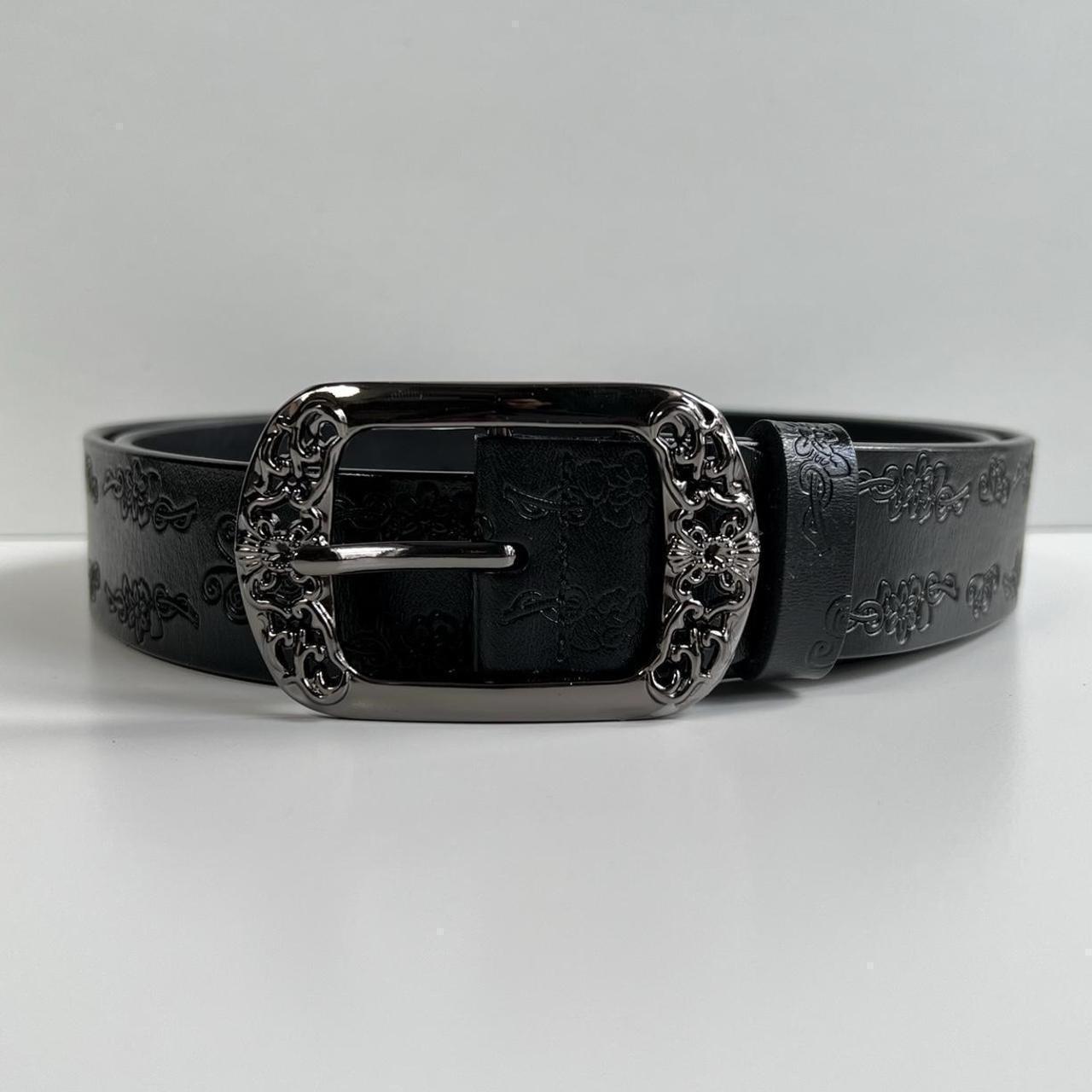 Black Floral Vintage Style Belt