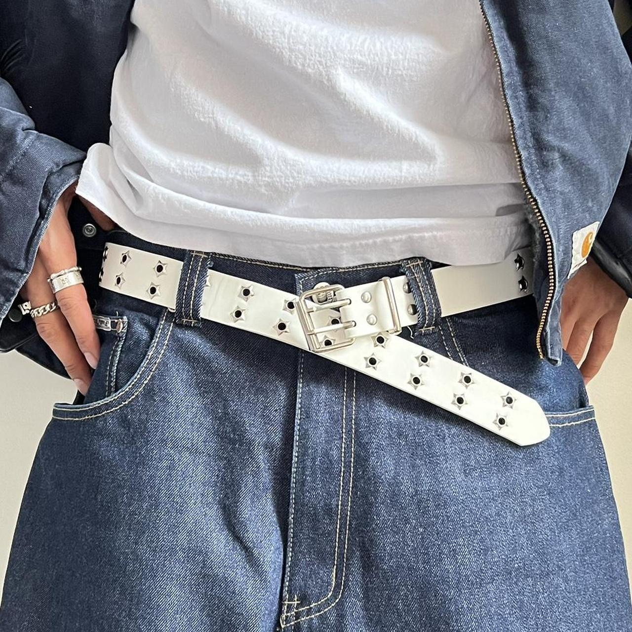 White Star Studded Retro Style Belt