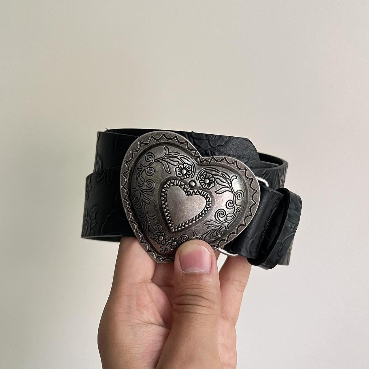 Black Heart Floral Vintage Style Belt