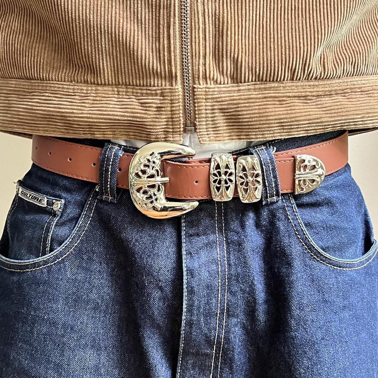 Brown Unique Buckle Vintage Style Belt