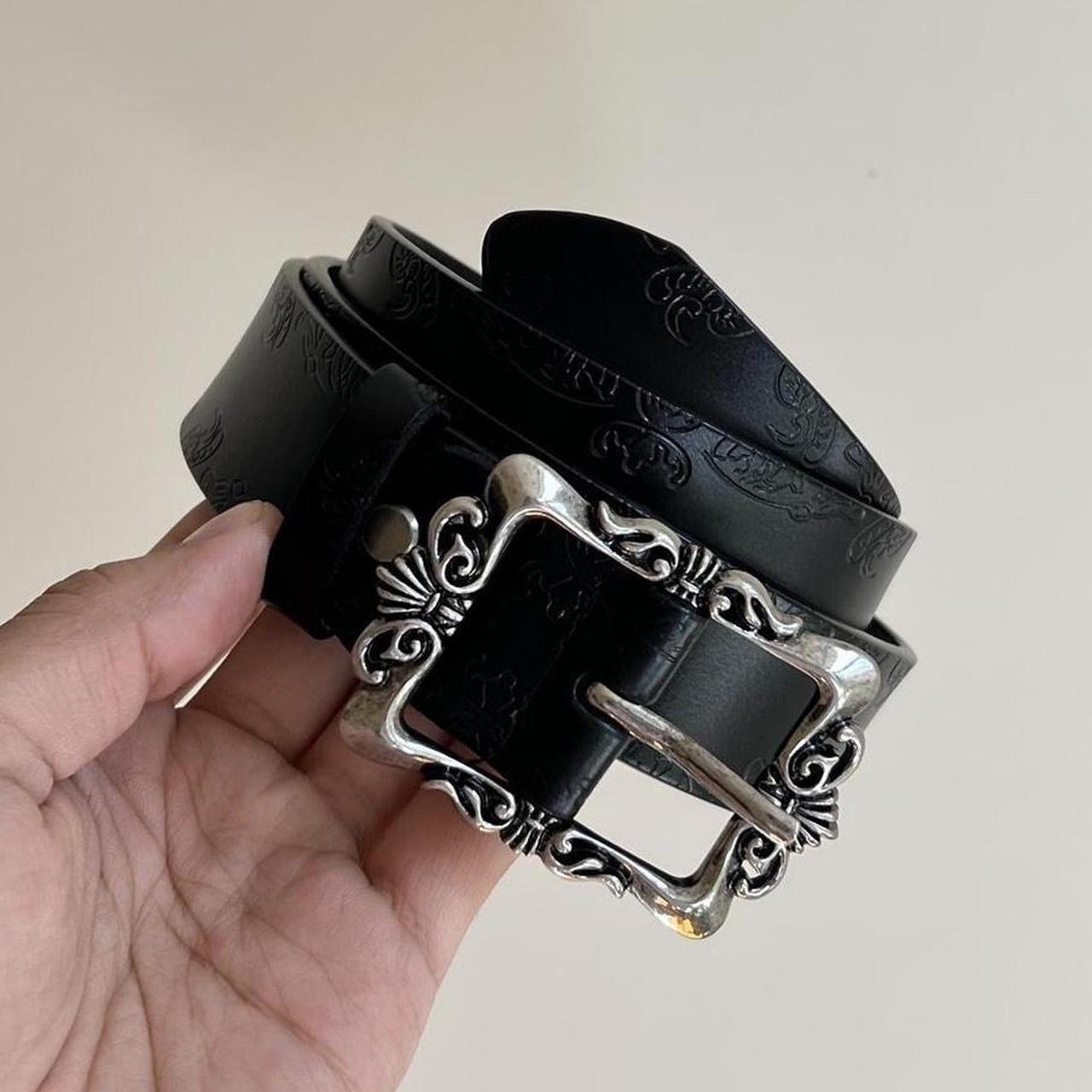 Black Floral Western Style Belt