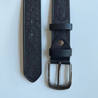 Black Japanese Floral Style Belt