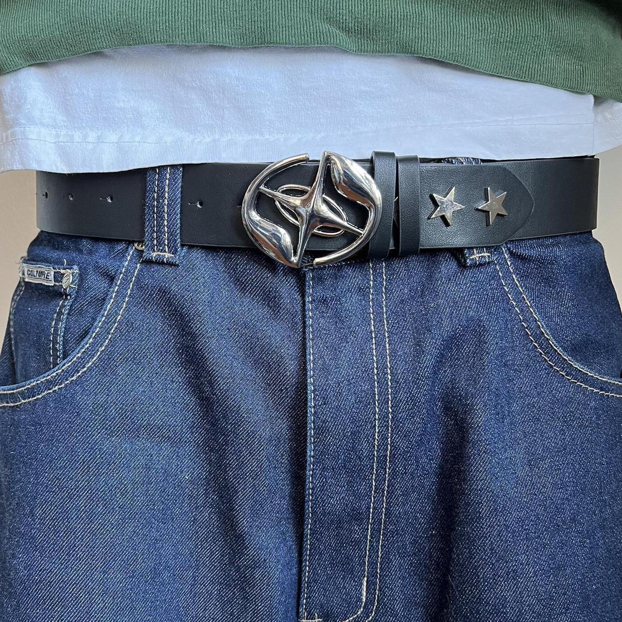 Black Star Circle Western Style Belt