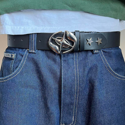 Black Star Circle Western Style Belt