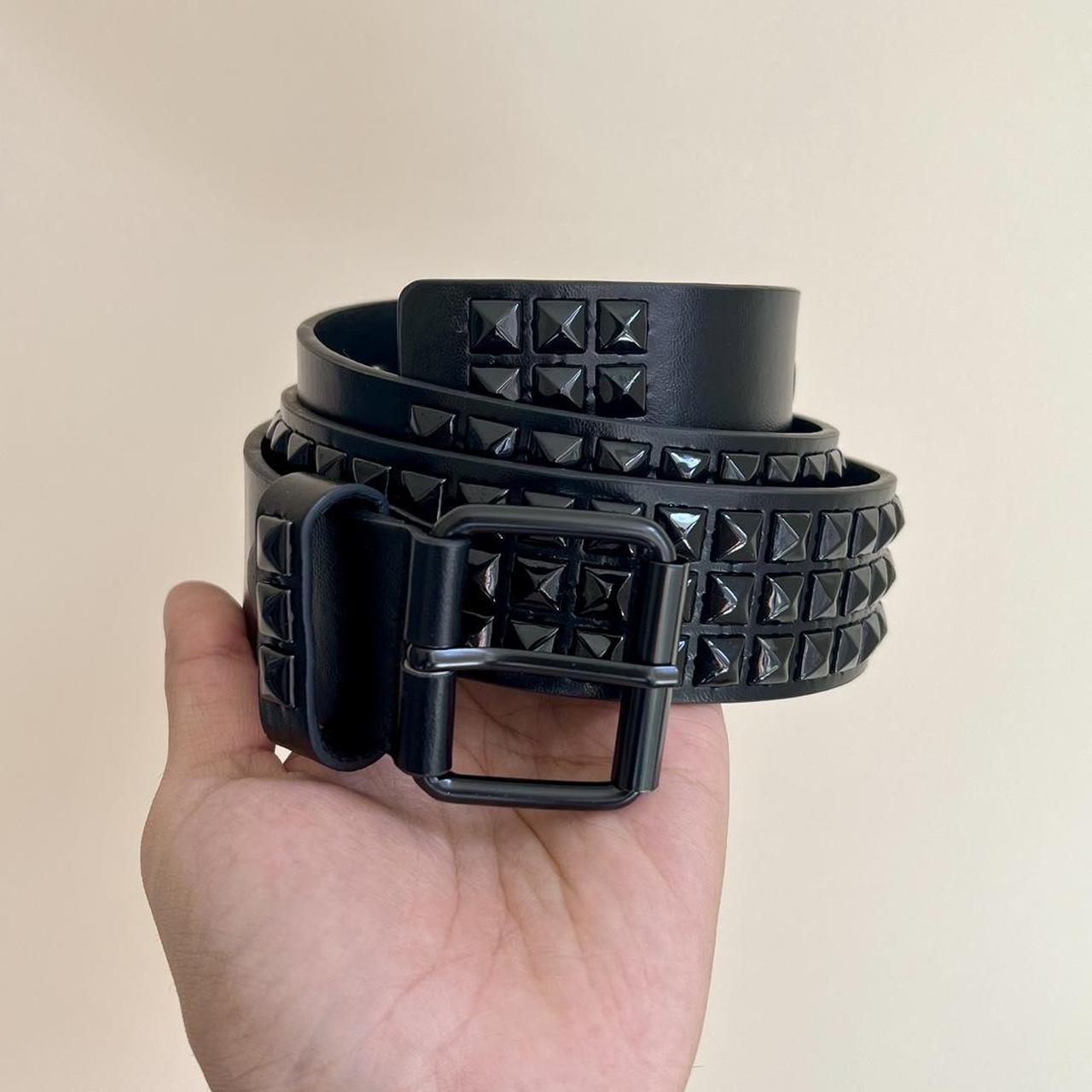 Black Black Studded Retro Style Belt